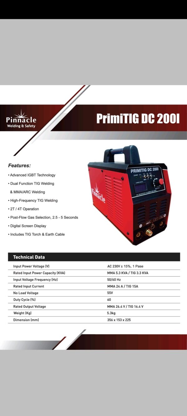 Pinnacle PrimiTIG DC 200i TIG Welding Machine