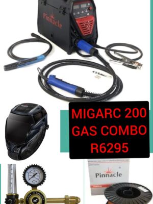MIGARC 200 SYNERGIC COMBO. inverter , flow meter , helmet and wire